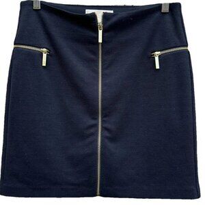 Michael Kors Black Triple-Zipper Mini Skirt